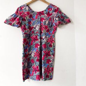 ZARA JACQUARD FLORAL MINI DRESS